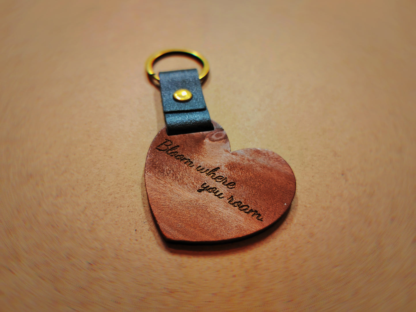 Custom Heart-Shaped Wood Keychain | Fully Custom Engraving